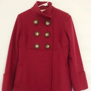 MICHAEL Michael Kors Peacoat Large Button Wool Red